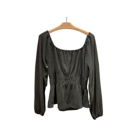 Madewell Plush Smocked Square-Neck Top - Picture 3 of 4